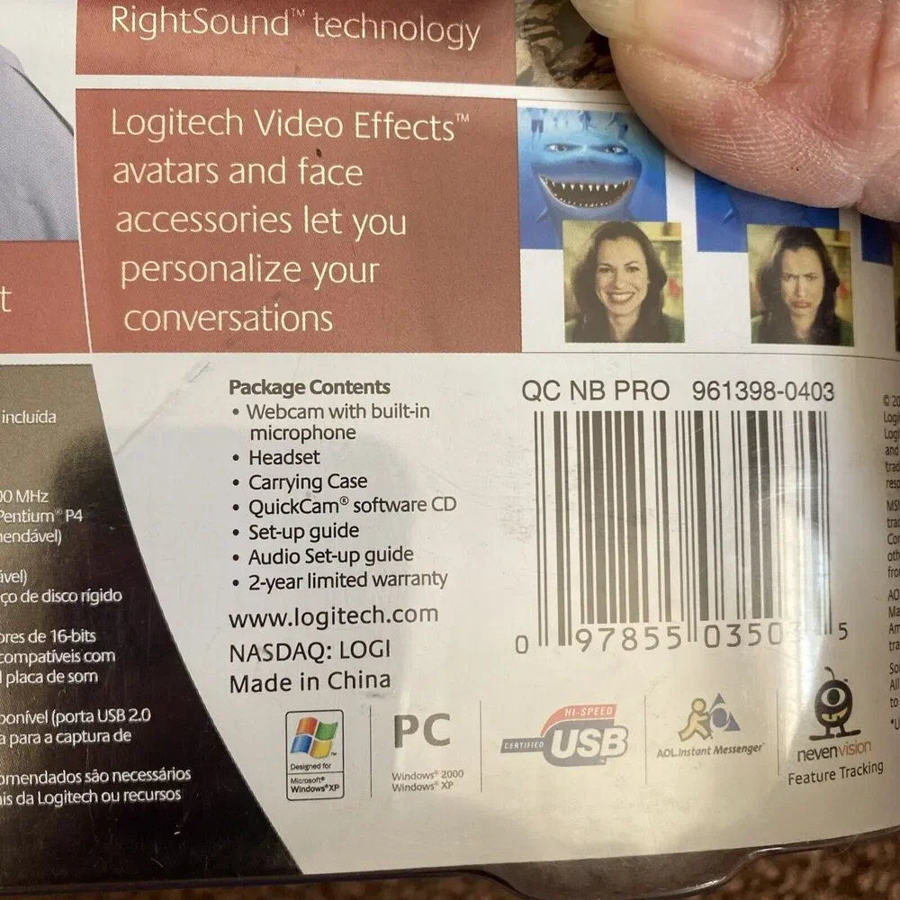 Logitech QuickCam for Notebooks Pro USB-2.0 WebCam w/Microphone 1.3MP Brand New